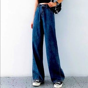 High rise wide leg jeans